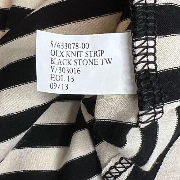 Banana Republic black and cream long sleeve striped wrap dress size S - Picture 13 of 14